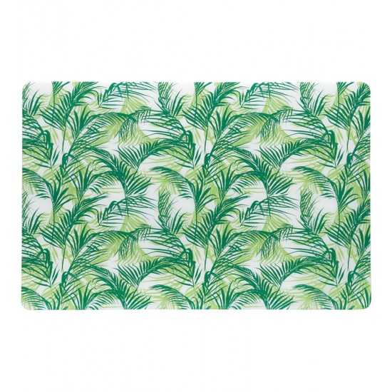 Lugar Americano 43,5x28,5cm de Plástico Leaf Verde e Branco